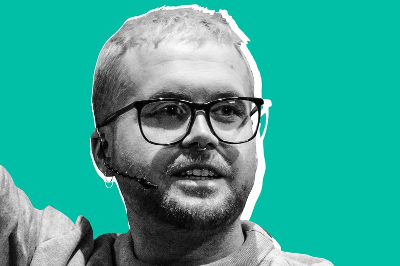 Photo illustration: Cambridge Analytica whistleblower Christopher Wylie attends an event at the Frontline Club on Tuesday in London.